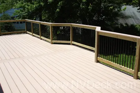 Hybrid deck with custom railing