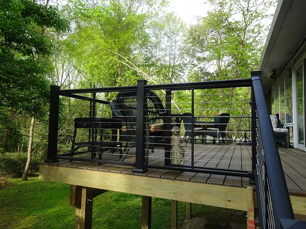 Composite & PVC Deck in forest home