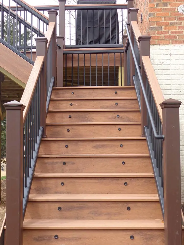 Custom Composite & PVC Deck with angled stairway