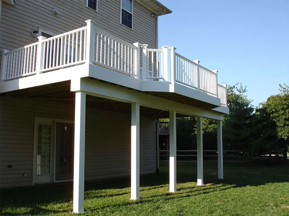 White upper level Composite & PVC Deck