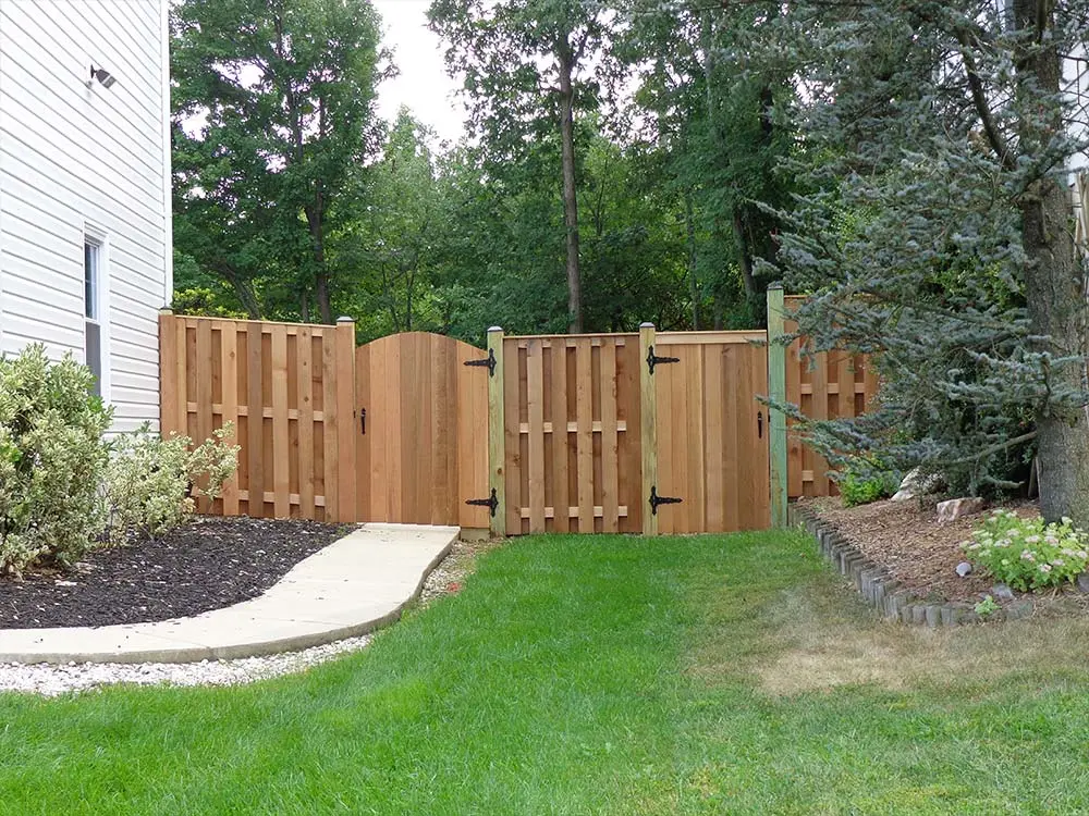 Cedar Fence with Two Gate Entry