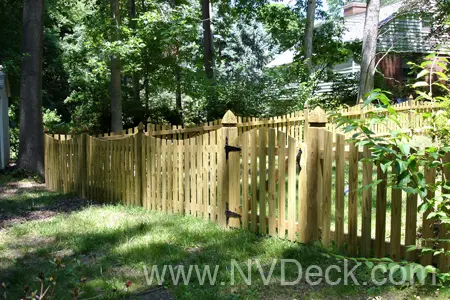 Custom Pine Fence enclosing backyard