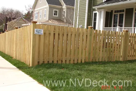 Pine Fence Corner from the Sidewalk