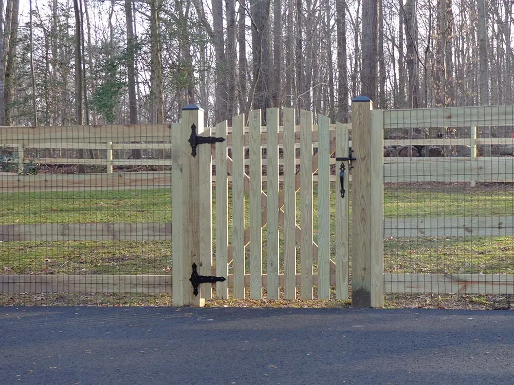 Custom built Pine Fence and Gate lined with chicken wire